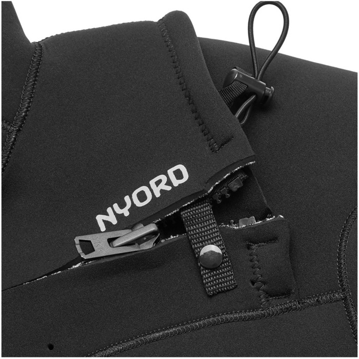 2024 Nyord Mens Furno Ultra Plus 6/5/4mm Hooded Chest Zip Wetsuit FUPM54002 - Black